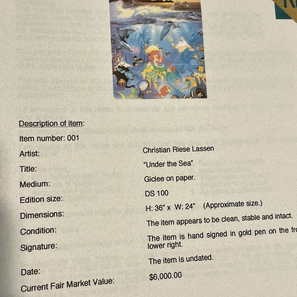 DISNEY “Under The Sea” Christian Riese Lassen - Picture 11 of 15